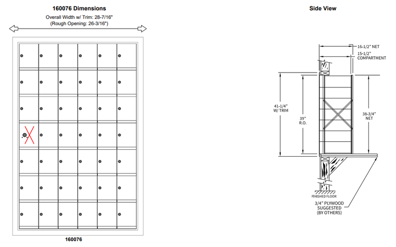 Load image into Gallery viewer, 160076A - Standard 42 Door Horizontal Mailbox Unit - Front Loading - (41 Useable; 7