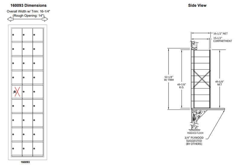Load image into Gallery viewer, 160093A - Standard 27 Door Horizontal Mailbox Unit - Front Loading - (26 Useable; 9 High)