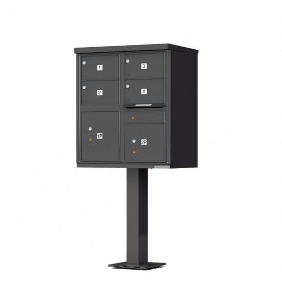 Load image into Gallery viewer, 1570-4T5AF - 4 Tenant Door Standard Style CBU Mailbox (Pedestal Included) - Type 5