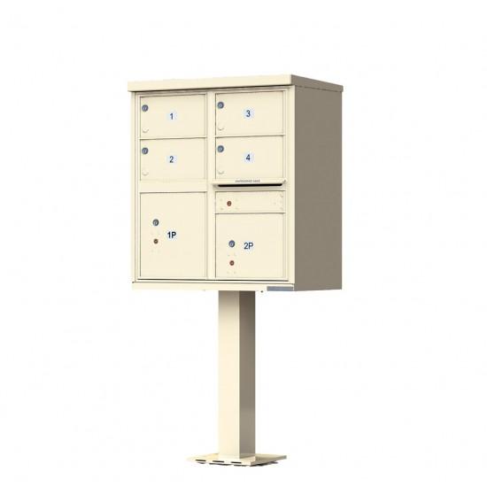Load image into Gallery viewer, 1570-4T5AF - 4 Tenant Door Standard Style CBU Mailbox (Pedestal Included) - Type 5