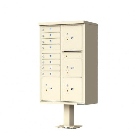 1570-8T6AF - 8 Tenant Door Standard Style CBU Mailbox (Pedestal Included) - Type 6