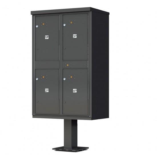 Load image into Gallery viewer, 1590-T2AF - 4-Door Pedestal Style High Security Outdoor Parcel Locker (Pedestal Included)