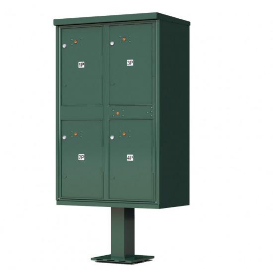 Load image into Gallery viewer, 1590-T2AF - 4-Door Pedestal Style High Security Outdoor Parcel Locker (Pedestal Included)