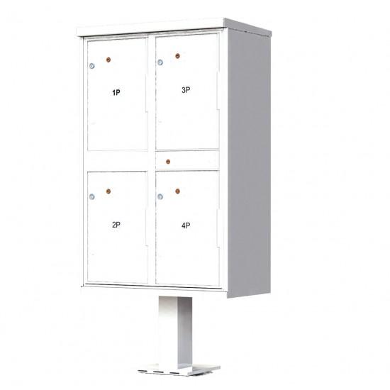 Load image into Gallery viewer, 1590-T2AF - 4-Door Pedestal Style High Security Outdoor Parcel Locker (Pedestal Included)