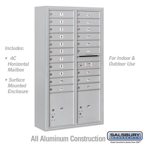 Load image into Gallery viewer, Salsbury Maximum Height 4C Horizontal Mailbox with 20 Doors and 2 Parcel Lockers with USPS Access - Front Loading (SHIPS IN 1_2 WEEKS)