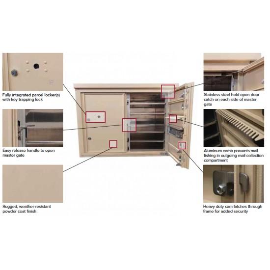 Load image into Gallery viewer, 4C09S-02 - 2 Tenant Doors with 1 Parcel Locker and Outgoing Mail Compartment - 4C Wall Mount 9-High Mailboxes