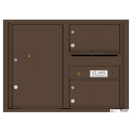 Load image into Gallery viewer, 4C06D-02 - 2 Oversized Tenant Doors with 1 Parcel Locker and Outgoing Mail Compartment - 4C Wall Mount 6-High Mailboxes