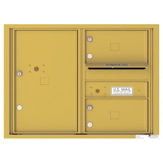 Load image into Gallery viewer, 4C06D-02 - 2 Oversized Tenant Doors with 1 Parcel Locker and Outgoing Mail Compartment - 4C Wall Mount 6-High Mailboxes