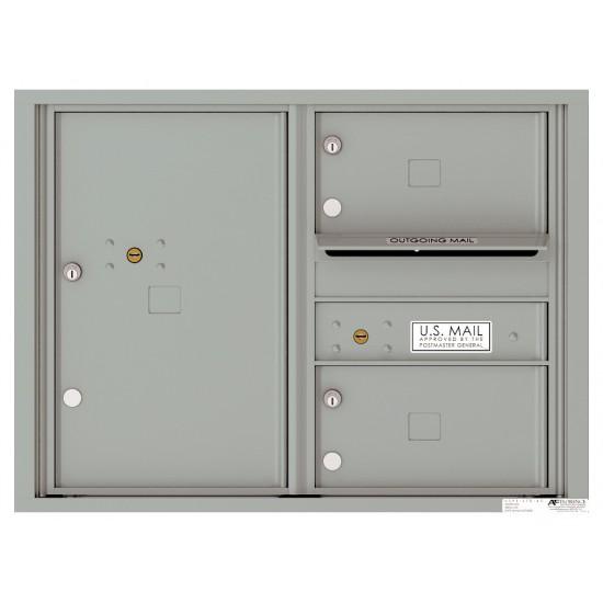 Load image into Gallery viewer, 4C06D-02 - 2 Oversized Tenant Doors with 1 Parcel Locker and Outgoing Mail Compartment - 4C Wall Mount 6-High Mailboxes