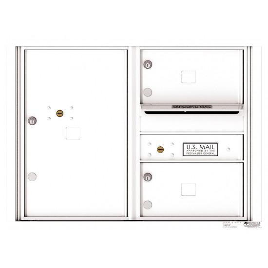 Load image into Gallery viewer, 4C06D-02 - 2 Oversized Tenant Doors with 1 Parcel Locker and Outgoing Mail Compartment - 4C Wall Mount 6-High Mailboxes