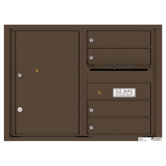 Load image into Gallery viewer, 4C06D-04 - 4 Tenant Doors with 1 Parcel Locker and Outgoing Mail Compartment - 4C Wall Mount 6-High Mailboxes