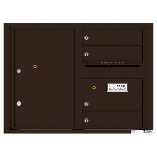 Load image into Gallery viewer, 4C06D-04 - 4 Tenant Doors with 1 Parcel Locker and Outgoing Mail Compartment - 4C Wall Mount 6-High Mailboxes