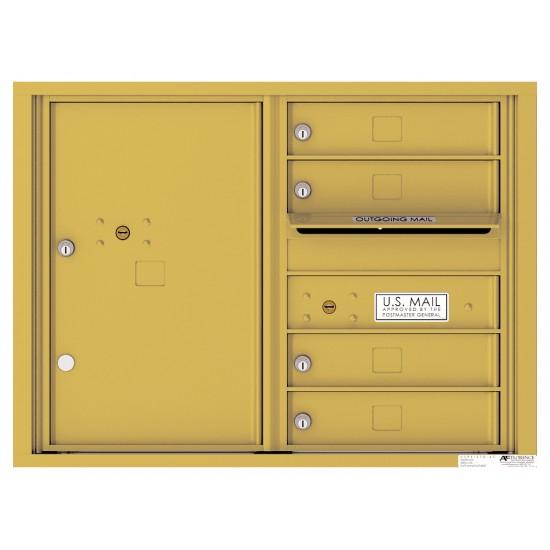 Load image into Gallery viewer, 4C06D-04 - 4 Tenant Doors with 1 Parcel Locker and Outgoing Mail Compartment - 4C Wall Mount 6-High Mailboxes