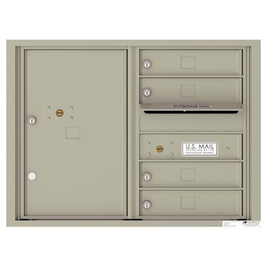 Load image into Gallery viewer, 4C06D-04 - 4 Tenant Doors with 1 Parcel Locker and Outgoing Mail Compartment - 4C Wall Mount 6-High Mailboxes