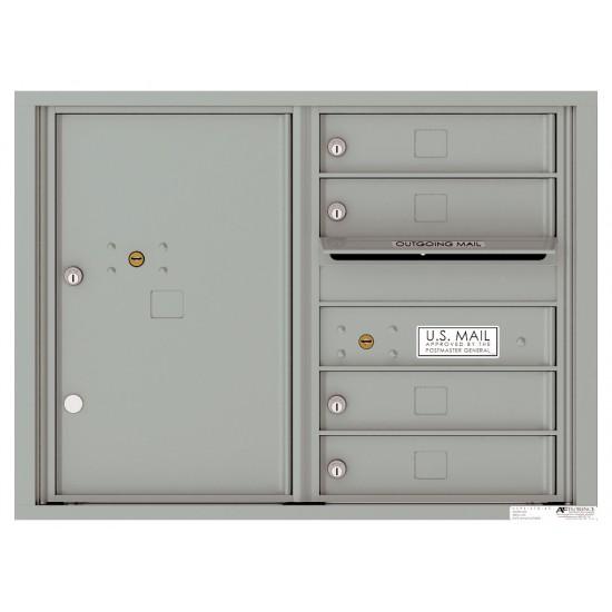 Load image into Gallery viewer, 4C06D-04 - 4 Tenant Doors with 1 Parcel Locker and Outgoing Mail Compartment - 4C Wall Mount 6-High Mailboxes