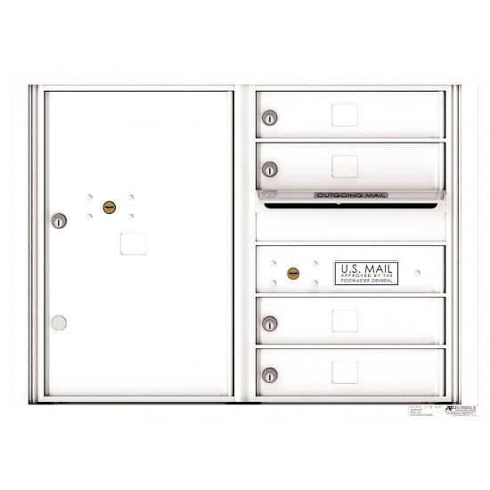 Load image into Gallery viewer, 4C06D-04 - 4 Tenant Doors with 1 Parcel Locker and Outgoing Mail Compartment - 4C Wall Mount 6-High Mailboxes