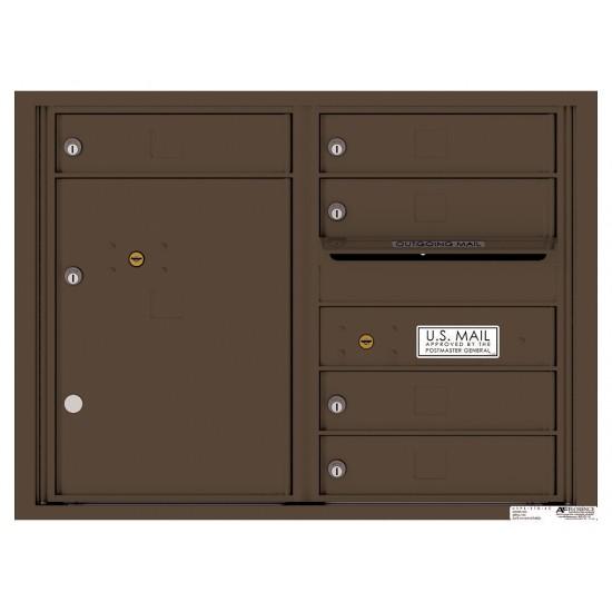 Load image into Gallery viewer, 4C06D-05 - 5 Tenant Doors with 1 Parcel Locker and Outgoing Mail Compartment - 4C Wall Mount 6-High Mailboxes