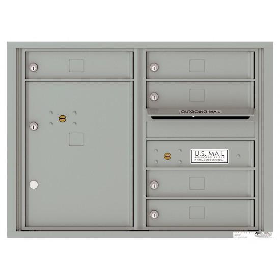 Load image into Gallery viewer, 4C06D-05 - 5 Tenant Doors with 1 Parcel Locker and Outgoing Mail Compartment - 4C Wall Mount 6-High Mailboxes