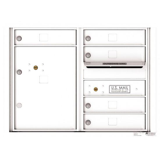 Load image into Gallery viewer, 4C06D-05 - 5 Tenant Doors with 1 Parcel Locker and Outgoing Mail Compartment - 4C Wall Mount 6-High Mailboxes