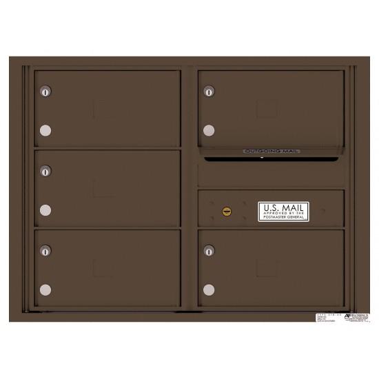 Load image into Gallery viewer, 4C06D-05X - 5 Oversized Tenant Doors with Outgoing Mail Compartment - 4C Wall Mount 6-High Mailboxes