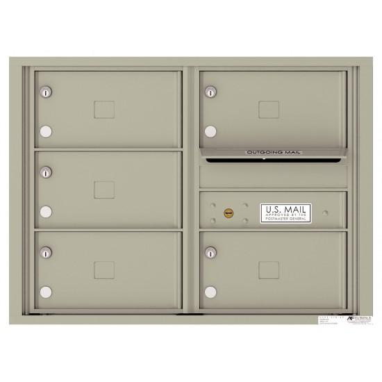 Load image into Gallery viewer, 4C06D-05X - 5 Oversized Tenant Doors with Outgoing Mail Compartment - 4C Wall Mount 6-High Mailboxes