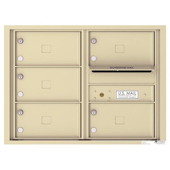 Load image into Gallery viewer, 4C06D-05X - 5 Oversized Tenant Doors with Outgoing Mail Compartment - 4C Wall Mount 6-High Mailboxes