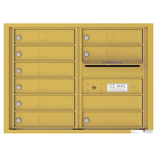 Load image into Gallery viewer, 4C06D-09 - 9 Tenant Doors with Outgoing Mail Compartment - 4C Wall Mount 6-High Mailboxes