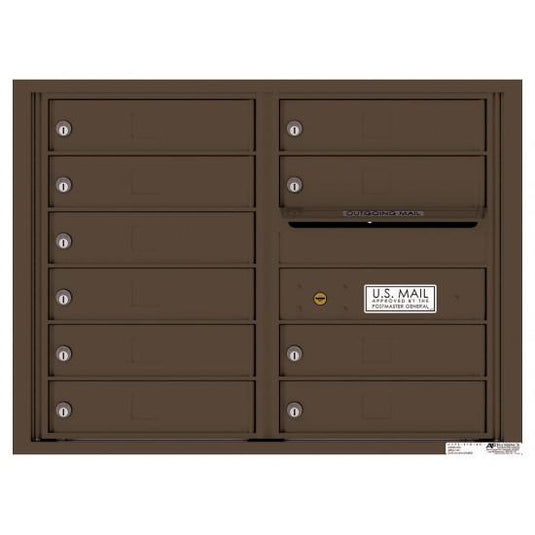 4C06D-10 - 10 Tenant Doors with Outgoing Mail Compartment - 4C Wall Mount 6-High Mailboxes USPS Approved