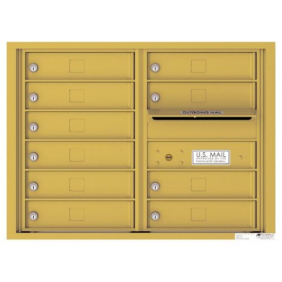 Load image into Gallery viewer, 4C06D-10 - 10 Tenant Doors with Outgoing Mail Compartment - 4C Wall Mount 6-High Mailboxes USPS Approved