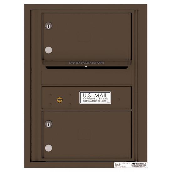 Load image into Gallery viewer, 4C06S-02 - 2 Oversized Tenant Doors with Outgoing Mail Compartment - 4C Wall Mount 6-High Mailboxes