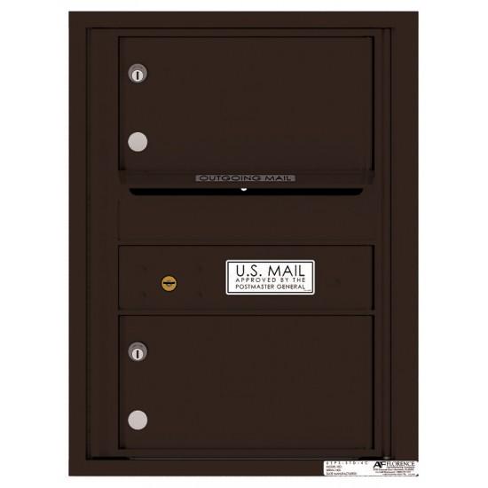 Load image into Gallery viewer, 4C06S-02 - 2 Oversized Tenant Doors with Outgoing Mail Compartment - 4C Wall Mount 6-High Mailboxes
