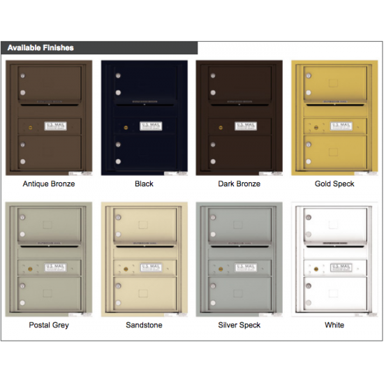 Load image into Gallery viewer, 4C06S-02 - 2 Oversized Tenant Doors with Outgoing Mail Compartment - 4C Wall Mount 6-High Mailboxes