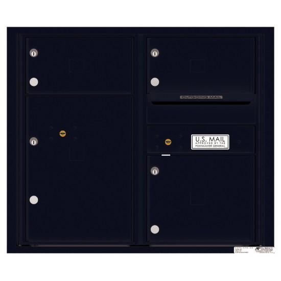 Load image into Gallery viewer, 4C07D-03 - 3 Oversized Tenant Doors with 1 Parcel Locker and Outgoing Mail Compartment - 4C Wall Mount 7-High Mailboxes
