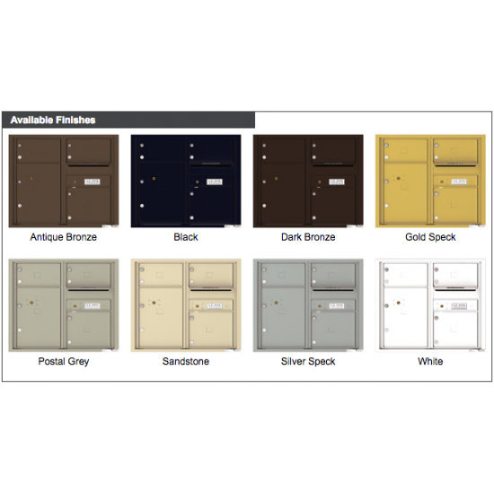 Load image into Gallery viewer, 4C07D-03 - 3 Oversized Tenant Doors with 1 Parcel Locker and Outgoing Mail Compartment - 4C Wall Mount 7-High Mailboxes