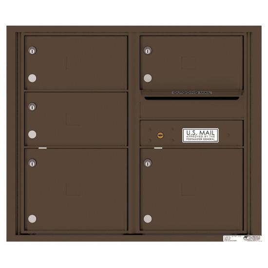 Load image into Gallery viewer, 4C07D-05 - 5 Oversized Tenant Doors with Outgoing Mail Compartment - 4C Wall Mount 7-High Mailboxes