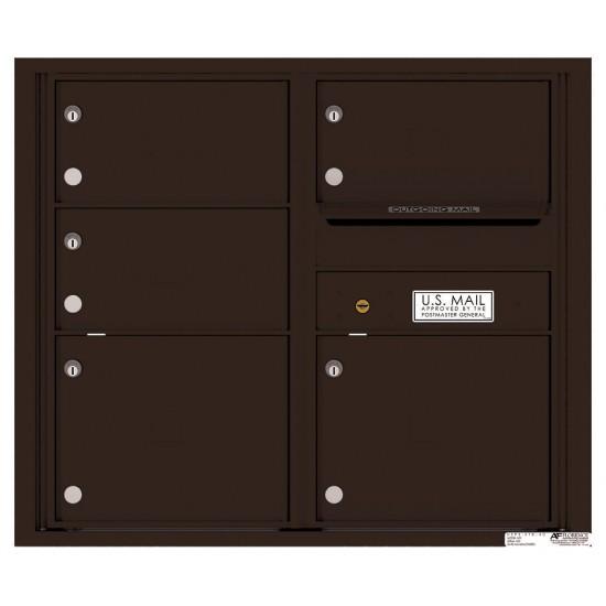 Load image into Gallery viewer, 4C07D-05 - 5 Oversized Tenant Doors with Outgoing Mail Compartment - 4C Wall Mount 7-High Mailboxes