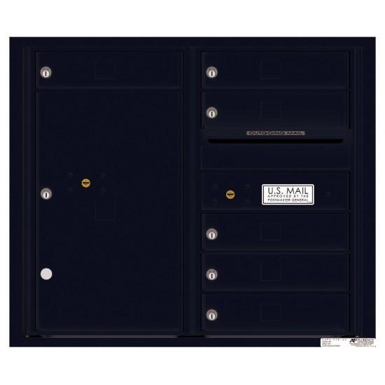 Load image into Gallery viewer, 4C07D-06 - 6 Tenant Doors with 1 Parcel Locker and Outgoing Mail Compartment - 4C Wall Mount 7-High Mailboxes