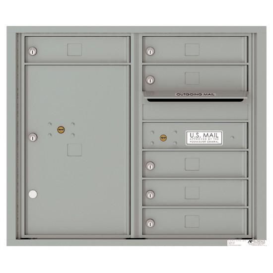 Load image into Gallery viewer, 4C07D-06 - 6 Tenant Doors with 1 Parcel Locker and Outgoing Mail Compartment - 4C Wall Mount 7-High Mailboxes