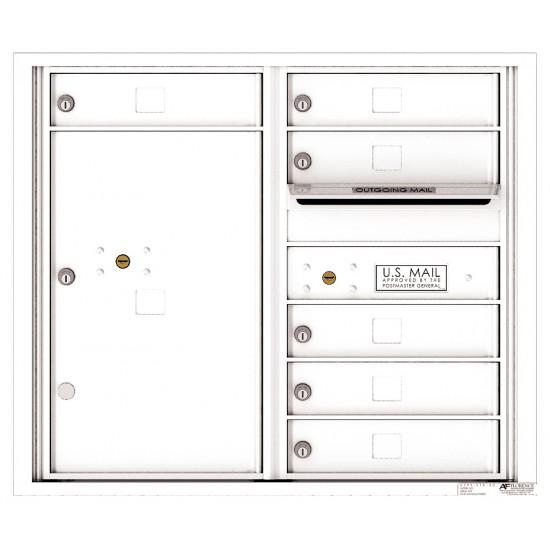 Load image into Gallery viewer, 4C07D-06 - 6 Tenant Doors with 1 Parcel Locker and Outgoing Mail Compartment - 4C Wall Mount 7-High Mailboxes