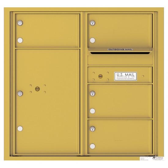 Load image into Gallery viewer, 4C08D-04 - 4 Oversized Tenant Doors with 1 Parcel Locker and Outgoing Mail Compartment - 4C Wall Mount 8-High Mailboxes