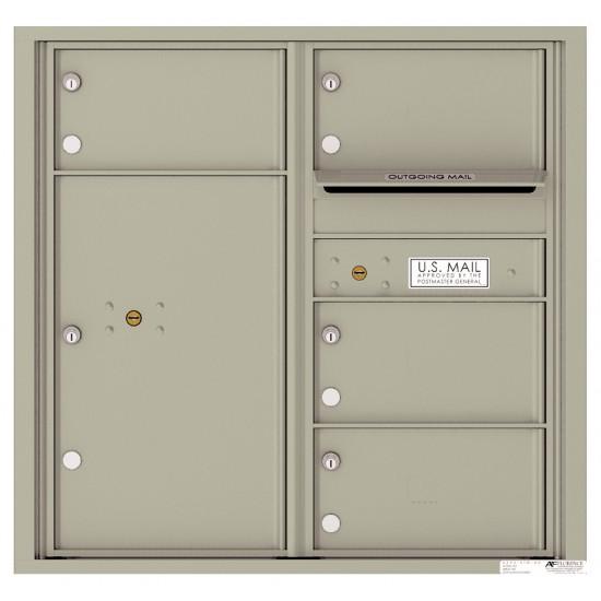 Load image into Gallery viewer, 4C08D-04 - 4 Oversized Tenant Doors with 1 Parcel Locker and Outgoing Mail Compartment - 4C Wall Mount 8-High Mailboxes