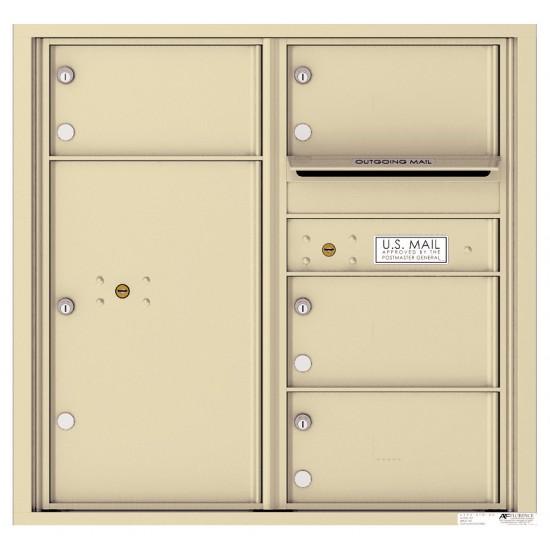 Load image into Gallery viewer, 4C08D-04 - 4 Oversized Tenant Doors with 1 Parcel Locker and Outgoing Mail Compartment - 4C Wall Mount 8-High Mailboxes