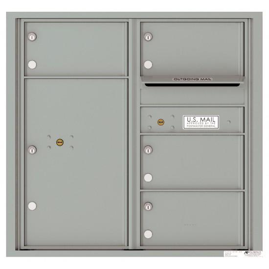 Load image into Gallery viewer, 4C08D-04 - 4 Oversized Tenant Doors with 1 Parcel Locker and Outgoing Mail Compartment - 4C Wall Mount 8-High Mailboxes