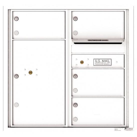 Load image into Gallery viewer, 4C08D-04 - 4 Oversized Tenant Doors with 1 Parcel Locker and Outgoing Mail Compartment - 4C Wall Mount 8-High Mailboxes
