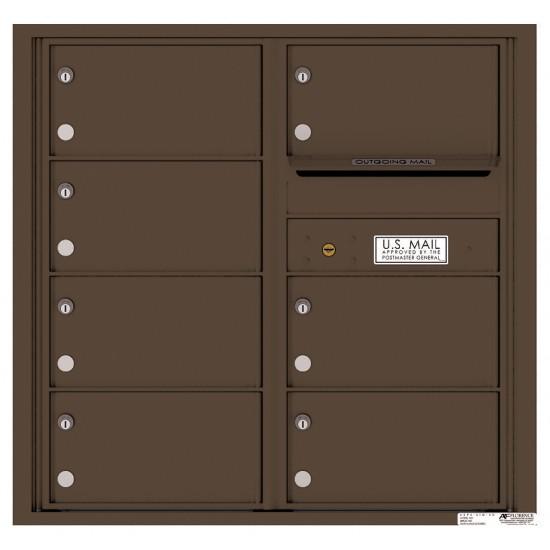 Load image into Gallery viewer, 4C08D-07 - 7 Oversized Tenant Doors with Outgoing Mail Compartment - 4C Wall Mount 8-High Mailboxes