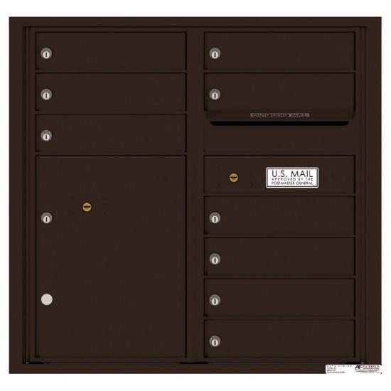 Load image into Gallery viewer, 4C08D-09 - 9 Tenant Doors with 1 Parcel Locker and Outgoing Mail Compartment - 4C Wall Mount 8-High Mailboxes