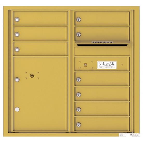Load image into Gallery viewer, 4C08D-09 - 9 Tenant Doors with 1 Parcel Locker and Outgoing Mail Compartment - 4C Wall Mount 8-High Mailboxes