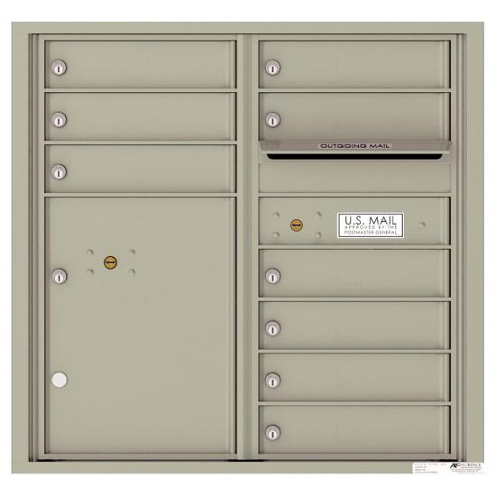 Load image into Gallery viewer, 4C08D-09 - 9 Tenant Doors with 1 Parcel Locker and Outgoing Mail Compartment - 4C Wall Mount 8-High Mailboxes