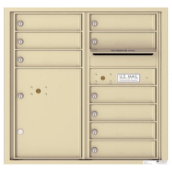 Load image into Gallery viewer, 4C08D-09 - 9 Tenant Doors with 1 Parcel Locker and Outgoing Mail Compartment - 4C Wall Mount 8-High Mailboxes