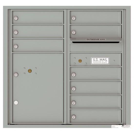 Load image into Gallery viewer, 4C08D-09 - 9 Tenant Doors with 1 Parcel Locker and Outgoing Mail Compartment - 4C Wall Mount 8-High Mailboxes